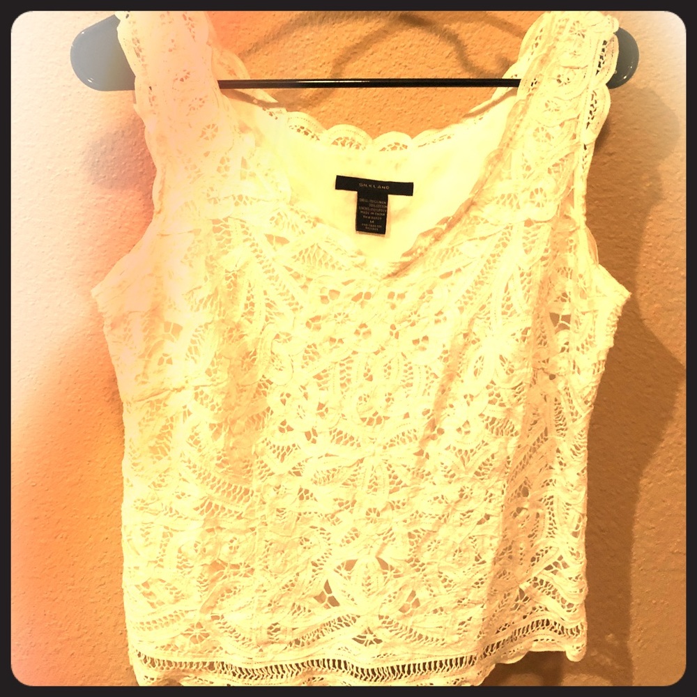 White Lace Sleeveless Top